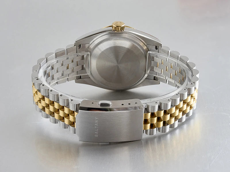 Baltany 36mm Dress Gold Watch S4084 Customizable DateJust  NH35 Automatic  Ar sapphire Swiss Lume Fluted case