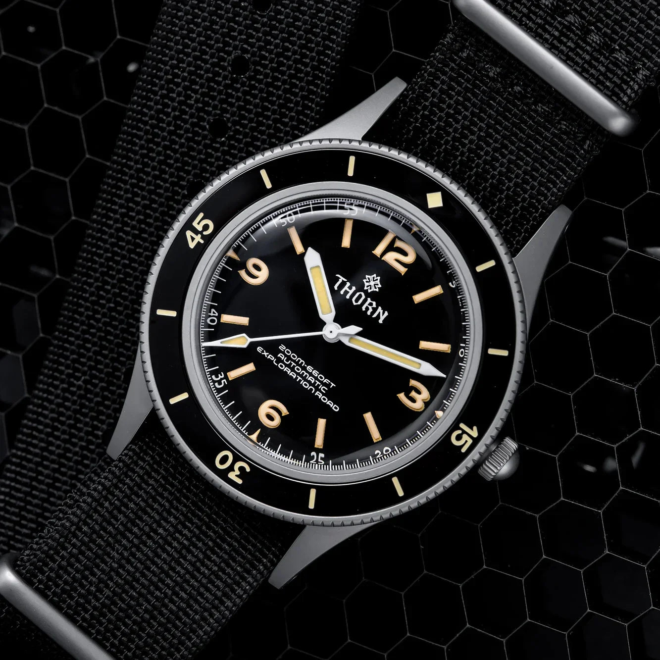 NH35 movt 50 Fathoms Watch THORN SHY033  40MM C3 lume AR Mineral Glass