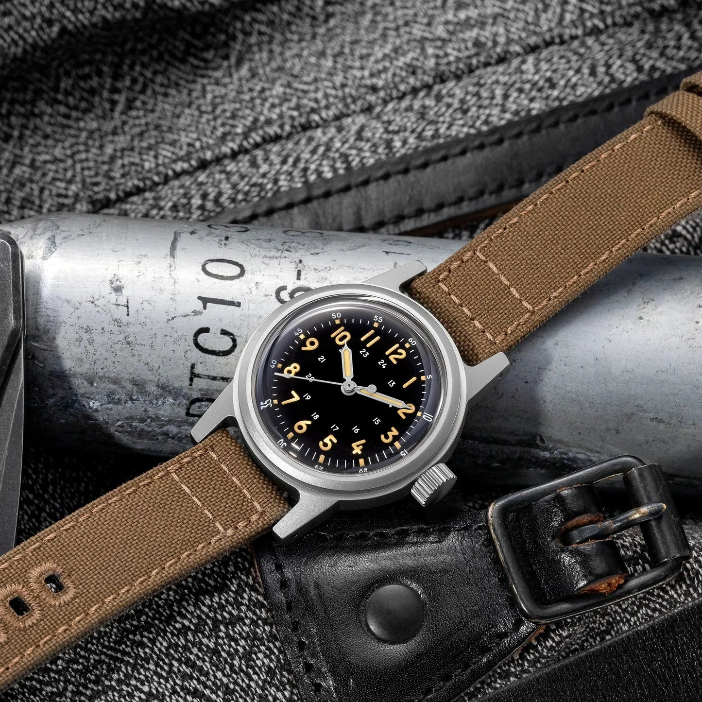 THORN SHY043 36mm  NH35 Automatic Retro Field Military Watch C3 Luminous 10bar