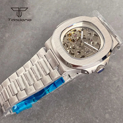 Tandorio Skeleton Nautilus TD306 NH70 40mm Square Watch Sapphire 10Bar