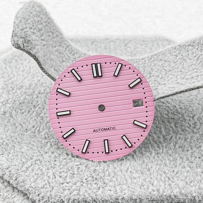 Gradient Color NH35 Watch Dial Green Luminous 30.5mm Watch Faces with Single Calendar Date Watch Accessories for NH35 Movement