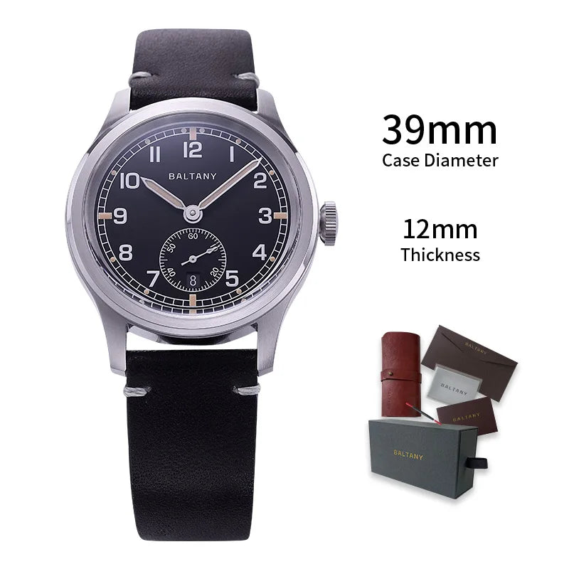 39MM Retro WW2 Military  S2081 Gradual Brown Dial ST1731 Movement 100M Waterproof  D12 Homage Field Watch