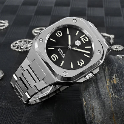 San Martin Square Watch SN0074G 40mm PT5000 Sw200  Automatic 10 Bar BGW-9 Lume