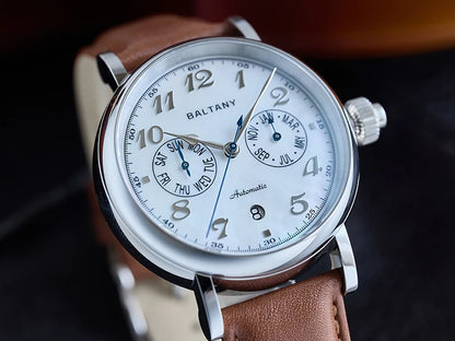 Baltany Pilot Watch Men S6048 9122 Automatic Watch Hardening Process Vickers 500HV Waterproof Luxary Mechanical Wristwatch Man