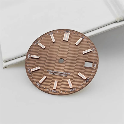 28.5mm Watch Dial Metallic Texture Surface DIY Log Dial BGW9 Blue Green Luminous Watch Faces Watch Accessories for NH35 Movement