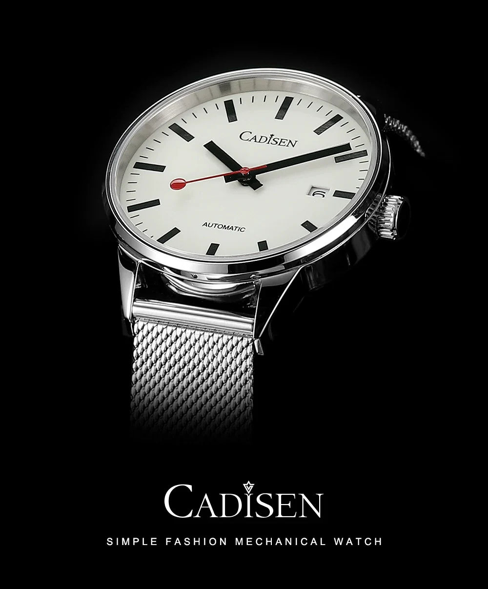 Cadisen C8221 Minimalist Watch Miyota 8215 AR Sapphire C3 Lume 40MM 5Bar