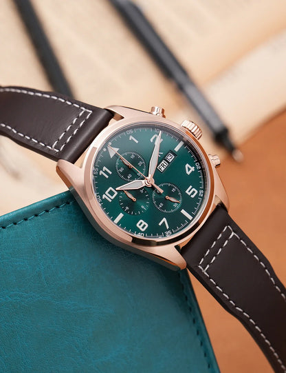 Militado ML04 Chronograph Quartz Military Watch OS00 Movement BGW9 Luminous 100m Waterproof  Domed Sapphire 39mm