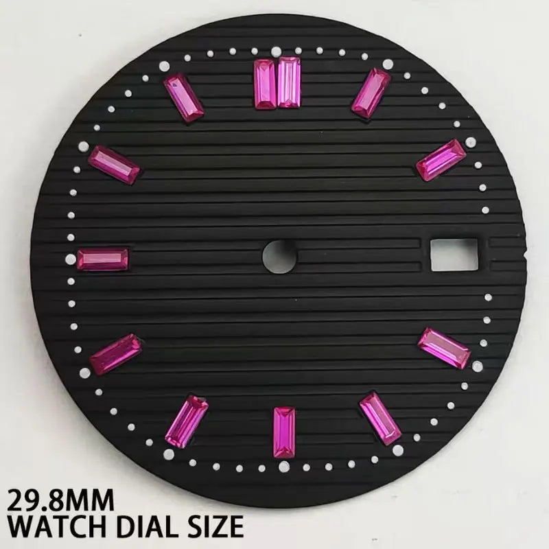 Sterile 29.8MM Watch Dial Sunburst Green Dial for NH35 NH36 Movement Date Window for oak Steel Wristwatch