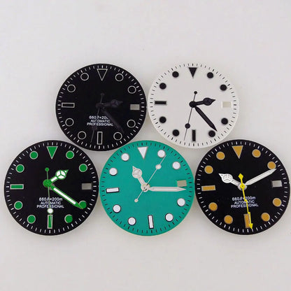 SU B Watch Part 28.5mm Watch Dial for NH 35 NH 36 NH 37 NH 38 NH 39 NH 70 NH 72 Di ver Wristwatch Parts Green/Black Index Repair Tool