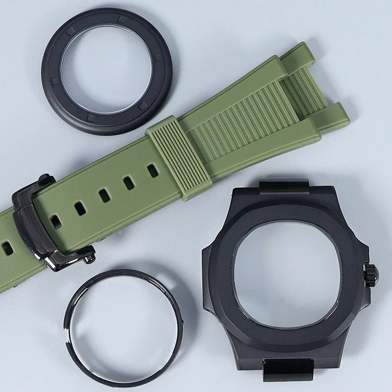 Silver/Black/Rose Gold 40mm Watch Cases Strap Parts Sapphire Glass For NH35 NH36 NH34 NH38 NH72 Movement 30.8mmDial Mod Nautilus