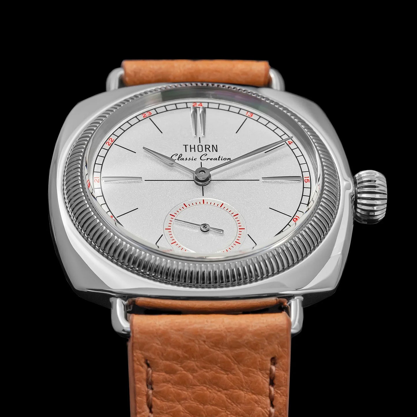 THORN T017 Square pillow-shaped 36mm Pilot couple wristwatch VD78 quartz Double Domed Sapphire 10Bar