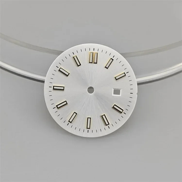 24.5MM Watch Dial Green Luminous Logbook Faces Women's Mechanical Watch Accessories for NH05 /NH06 Movement for 31mm Case