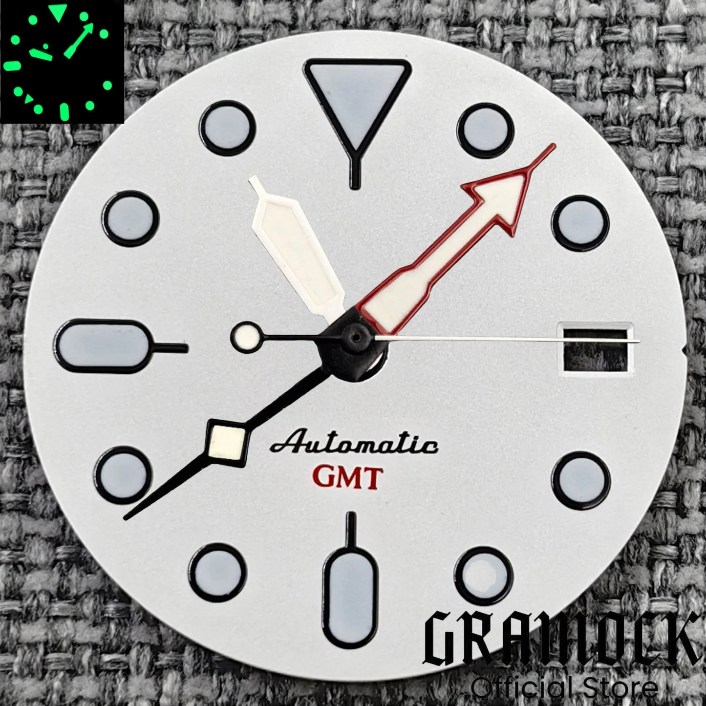 29mm Blue Red Black Orange GMT NH34 White Glossy Dial With Hands C3 Lume Fit NH34 Mechanical Watch Modified Accessories