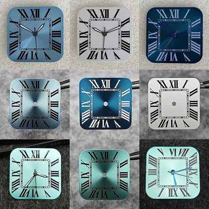 Square NH35 Watch Dial Set NH35 Roman Numeral Dial + Watch Needle New Square Watches Accessories for NH35 NH36 Movement