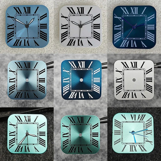 Square NH35 Watch Dial Set NH35 Roman Numeral Dial + Watch Needle New Square Watches Accessories for NH35 NH36 Movement