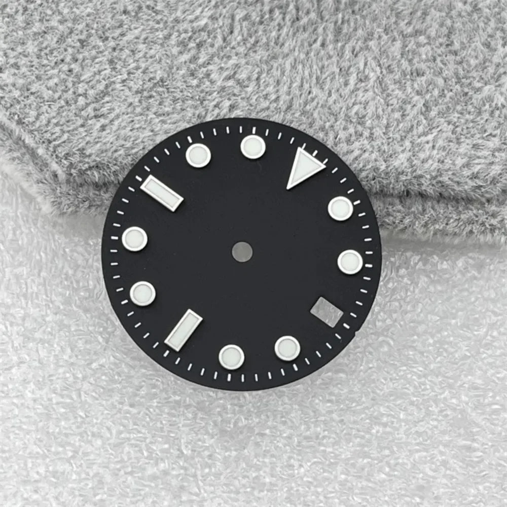 28.5mm NH35 Dial Green Luminous Watch Dial SUB Surface with Calendar Window Watch Accessories for NH35/NH36 Movement