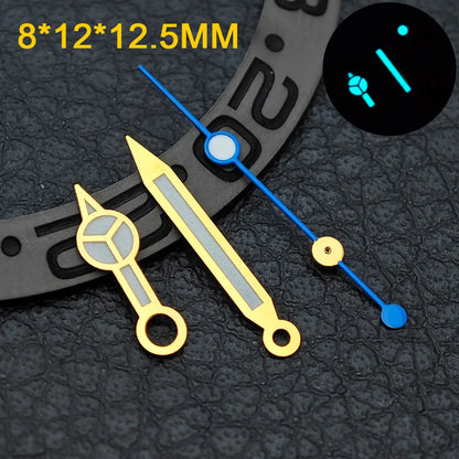 Watch hands NH36  Black/Rose Gold Watch Accessories Watch pointer N H35 NH36 Hands Blue Green/Green Glow fits for N H35