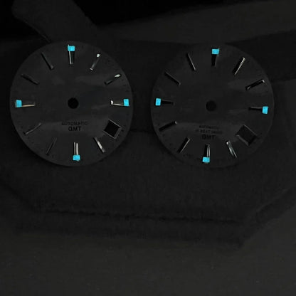 28.5mm Watch Dial BGW9 Blue Luminous Watch Faces GMT Dial Blue Sky White Cloud Dial Watch Accessories for NH34/NH35 Movement