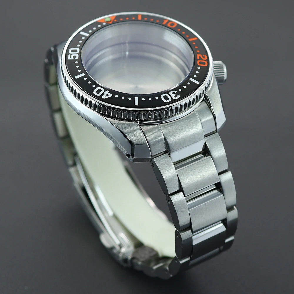 42mm Silvery Men's Watch Cases Bracelet Sapphire Glass For NH35 NH36 NH34 NH38 NH70 Movement NH35 Cases 28.5mm Dial Mod SPB185