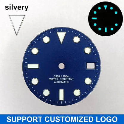 28.5mm diameter dial suitable for NH-34/35/36 movements GMT Luminous dial customization LOGO/name DIY dial watch parts