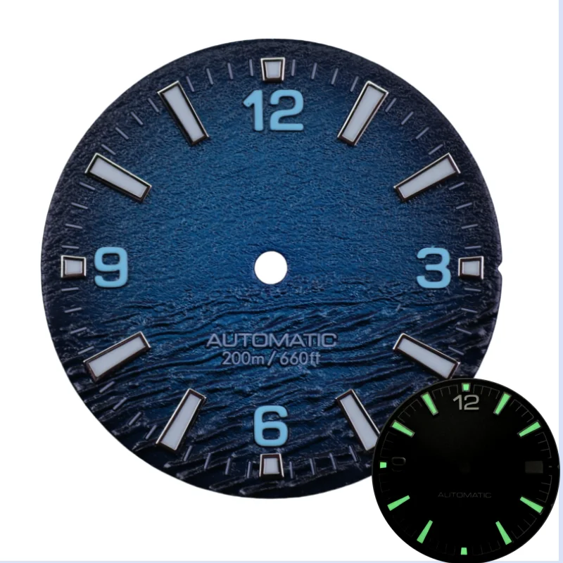 New Style Sea High Quality 28.5mm Diving Watch 3 Or 3.8 Crown Dial Face For Seik Nh35 Movement Skx007 Mods With C3 Bgw9 Luminous