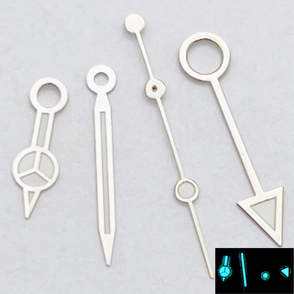 RICHUS NH34 GMT Watch Hands Silver/Black/Gold/RoseGold Blue Luminous Fit NH34 Movement Watch Accessories