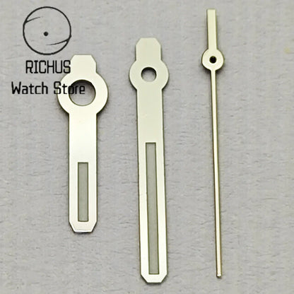wide Silver Watch Hands Green Luminous Hands Fit NH35 NH36 NH38 NH70 NH72 Movement