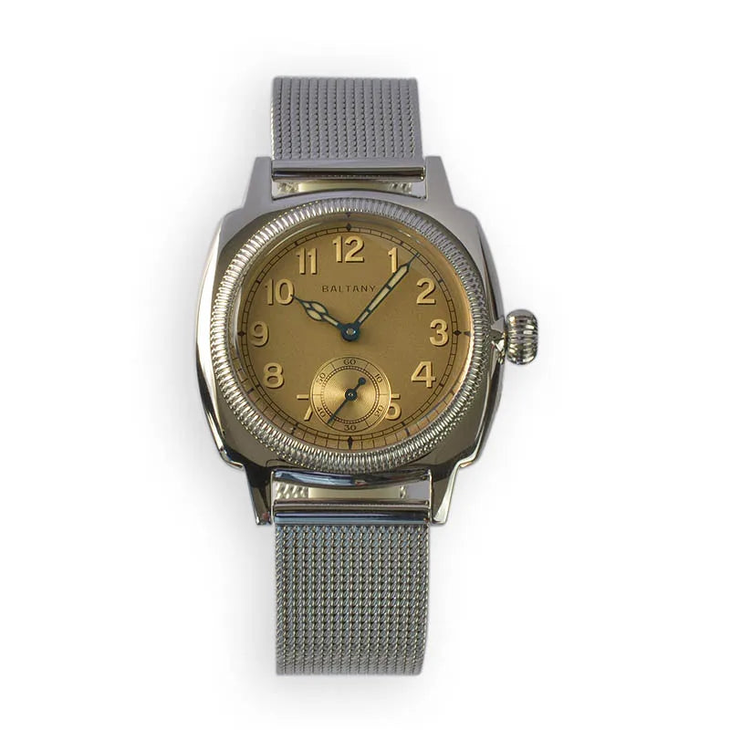 Baltany 1926 Vintage Dress Wristwatches S4036 Square Case Sub Seconds Luminou 20ATM Stainless Steel Automatic Mechanical Watches