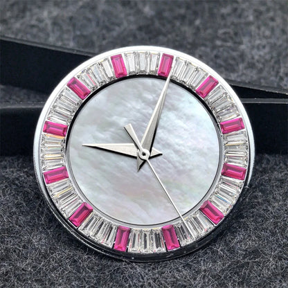28.5mm Shell Watch Dial with Crystal High Quality Hands No Date No Luminous Watches Faces Modified Accessories