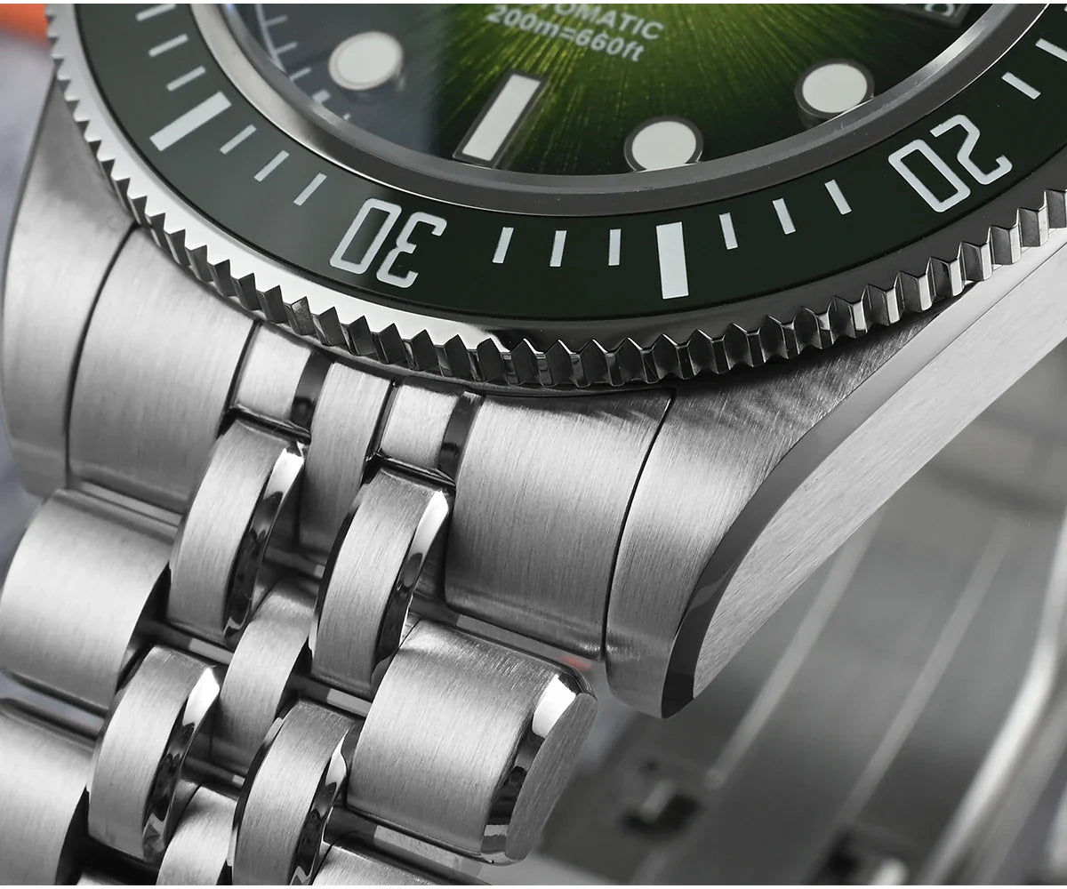 San Martin Diver SN0148G 40mm  Miyota 9015 Automatic Enamel Sunburst Dial 20bar  Ar Sapphire BGW9 Lume