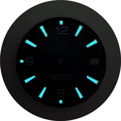 Quality Sea 600m Style Watch Dial With C3 Bgw9 Green Blue Luminous For Nh35 Nh36 Mechanical Movement Skx007 Case 28.5mm Dial