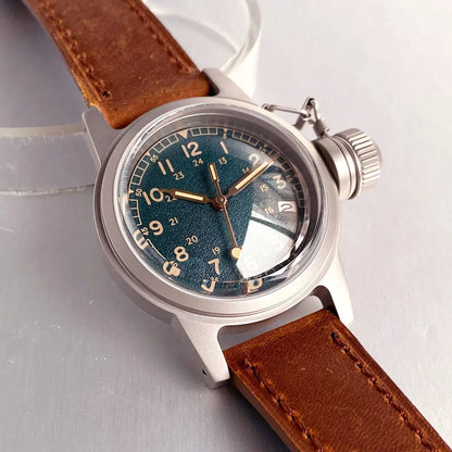 Tandorio Militarywatch TD135E 36MM NH35A Automatic BigCrown Dome Sapphire sandblast 20ATM