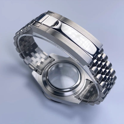 40mm SUB Case NH35 Sliver with Sapphire Crystal 120 Click Compatible with NH34/NH35/NH36 Movements Water-Resistant 28.5mm Dial