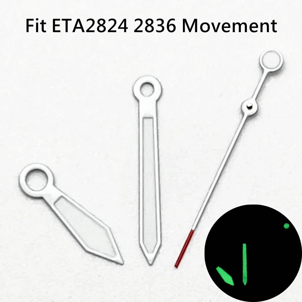 ETA Hands Silver/Black Watch Hands Fit NH35 NH36 PT5000 ETA2836 2824 DG2813 3804 Miyota8215 8205 821A Movement Watch Accessories