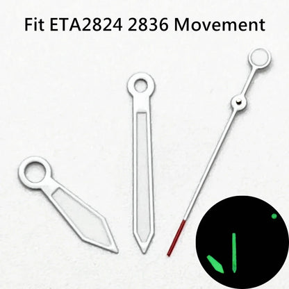 ETA Hands Silver/Black Watch Hands Fit NH35 NH36 PT5000 ETA2836 2824 DG2813 3804 Miyota8215 8205 821A Movement Watch Accessories