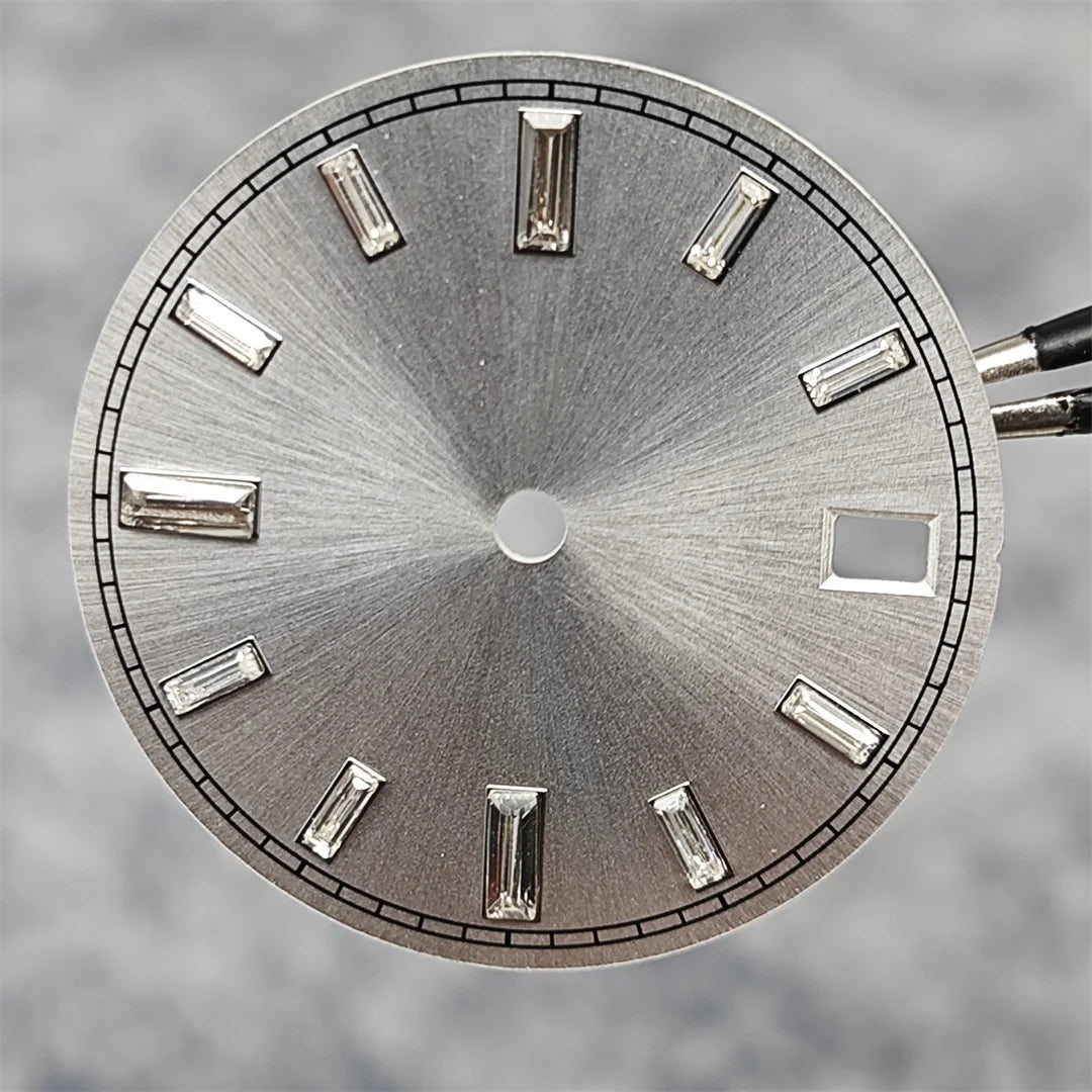 28.5mm Watch Dial Stone Diamond Nail Sunburst Watch Faces No Luminous Accessory Suitable for NH35 / NH36 Movement