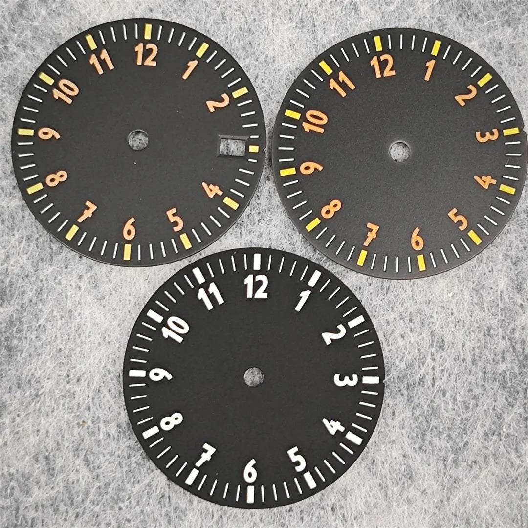 28.5MM Watch Dial NH35 Single Date / No Date Calendar Watch Faces Green Luminous Watch Accessories for NH35/ NH36/ 4R Movement
