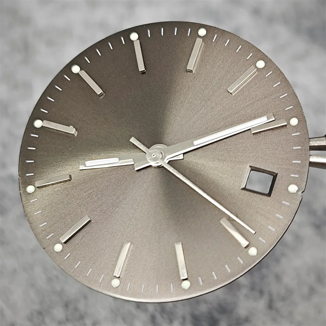 29mm Log Dial 8215 Watch Dial + Watch Hands Set Green Luminous Watch Faces Modified Accessories for 8215 / 8200 / 2813 Movement