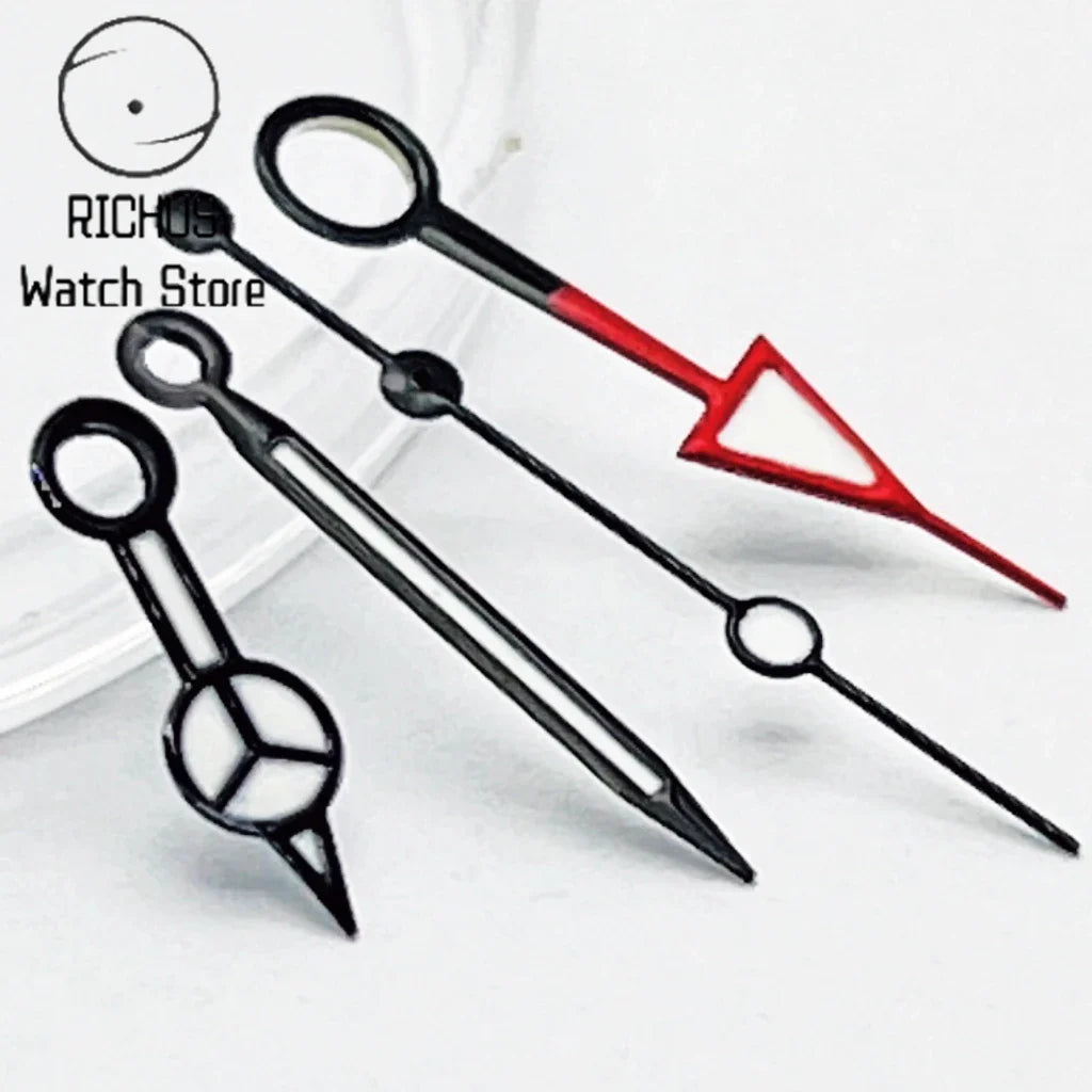 RICHUS NH34 GMT Watch Hands Silver/Black/Gold/RoseGold Blue Luminous Fit NH34 Movement Watch Accessories