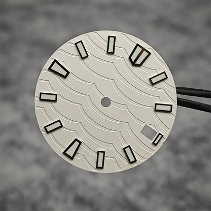 28.5mm Watch Dial C3 Green Luminous Wave Pattern Watch Faces Watches Replacement Accessories for NH35/ NH36/ NH34 Movement