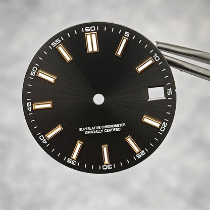 NH35 Watch Dial 28.5mm Log Modified Dial BGW9 Blue Green Luminous Watch Face Modified Watch Accessories for NH35 NH36 movements