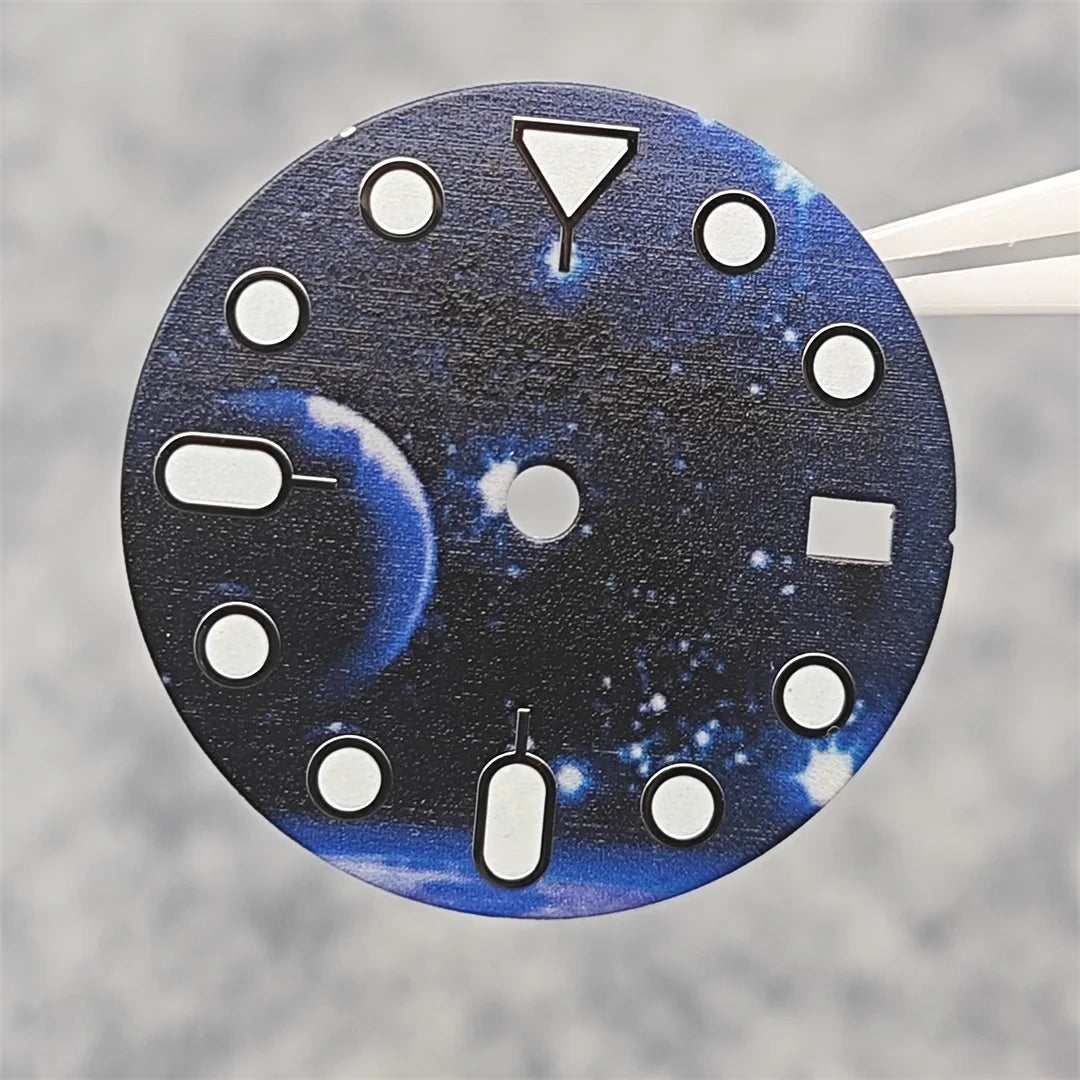 NH35 Watch dial starry sky lunar star Watch faces with Green Luminous Conversion Watch Accessories for NH35 / NH34 Movement