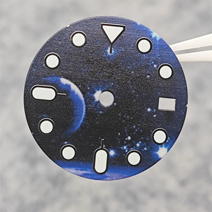 NH35 Watch dial starry sky lunar star Watch faces with Green Luminous Conversion Watch Accessories for NH35 / NH34 Movement