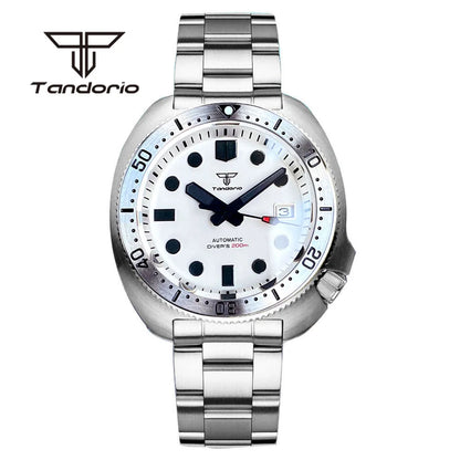 Tandorio Captain NH35A 44mm 200m Diving watch Sapphire Brushed Ceramic TD237