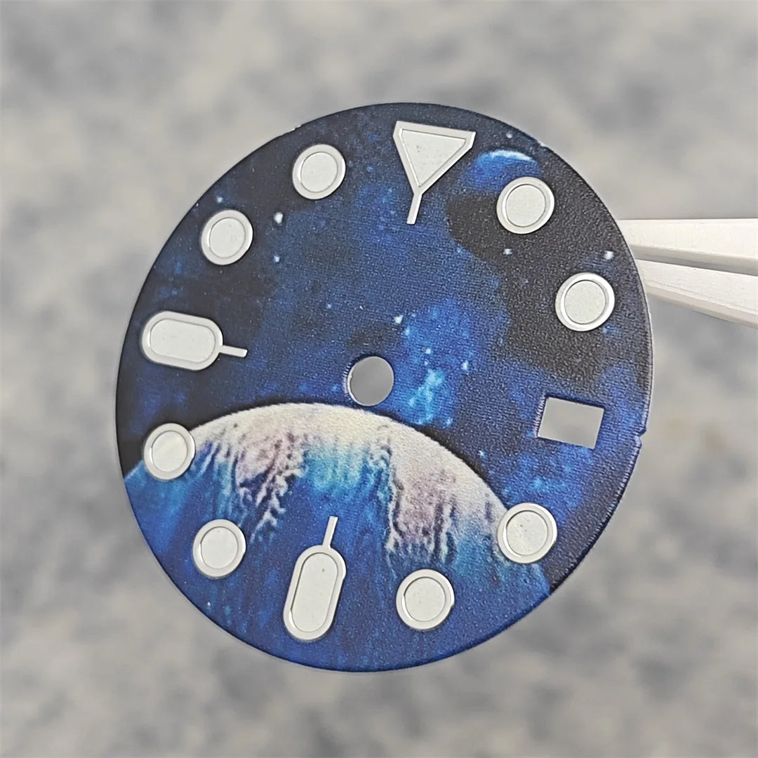 NH35 Watch dial starry sky lunar star Watch faces with Green Luminous Conversion Watch Accessories for NH35 / NH34 Movement