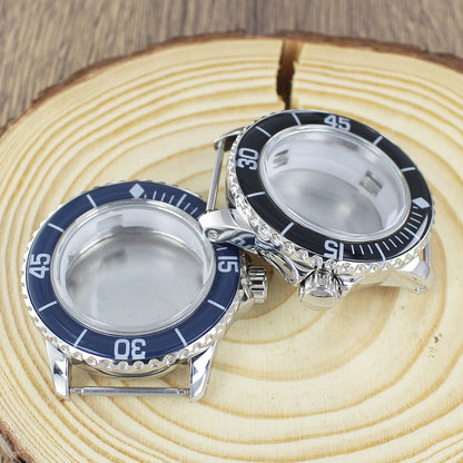 45MM Stainless Steel NH35 Watch Case 100m Waterproof Unidirectional Bezel for 50 FATHOMS NH34 NH35 NH36 NH38 Watch Accessories