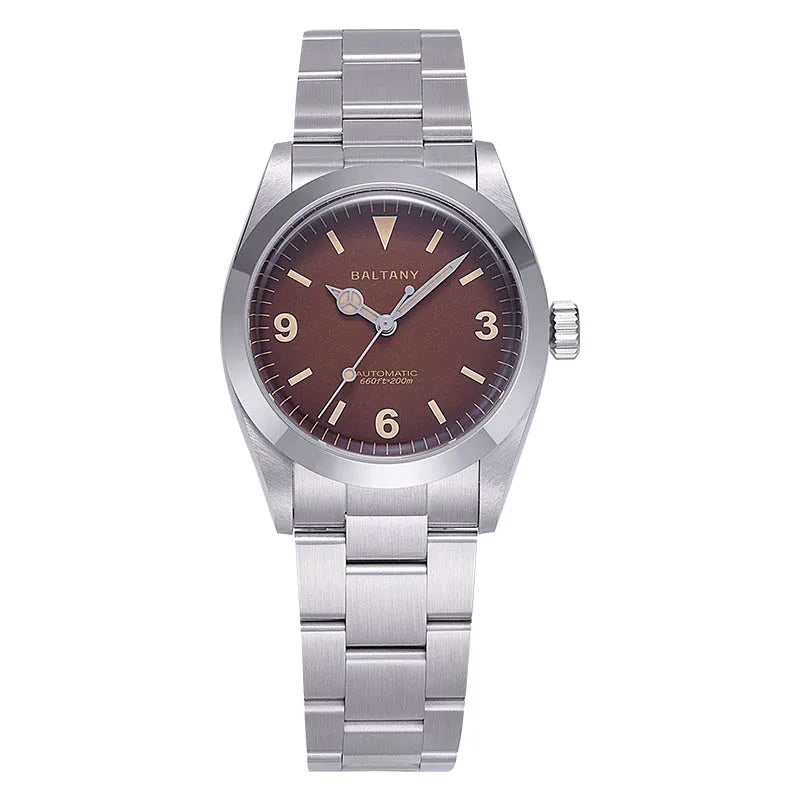 Baltany 36MM 1963 Explorer Watch Man S4066 Sapphire 200M Waterproof Stainless Steel Bracelect Vintage NH38 Auto Dress Watches