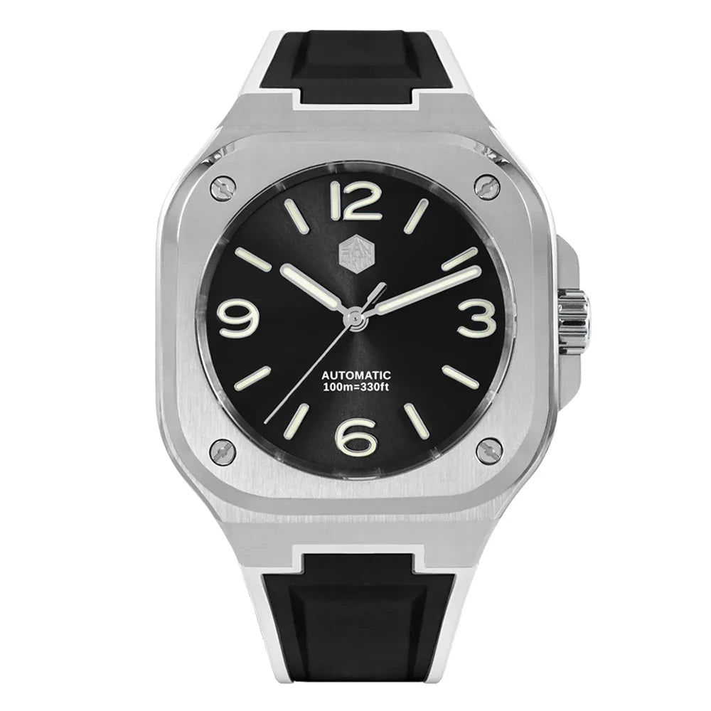 San Martin Square Watch SN0074G 40mm PT5000 Sw200  Automatic 10 Bar BGW-9 Lume