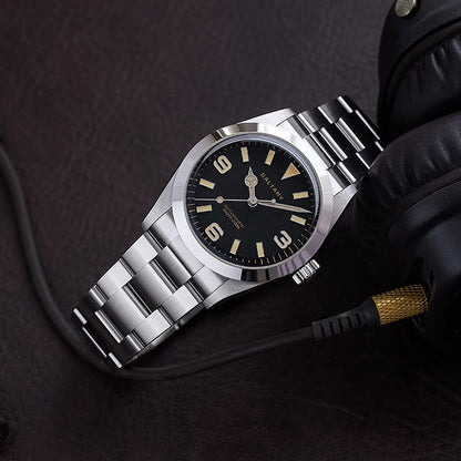 Baltany 36MM Explorer Watch Man S4056 NH38 Automatic Mechanical Watch  Waterproof 20Bar Stainless Steel Bracelet Retro Watches