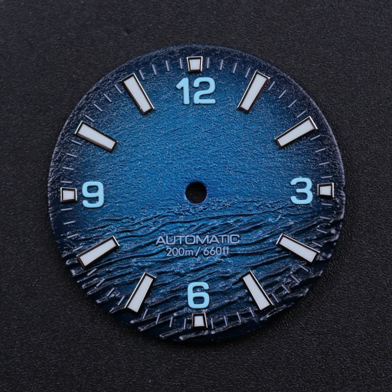 New Style Sea High Quality 28.5mm Diving Watch 3 Or 3.8 Crown Dial Face For Seik Nh35 Movement Skx007 Mods With C3 Bgw9 Luminous